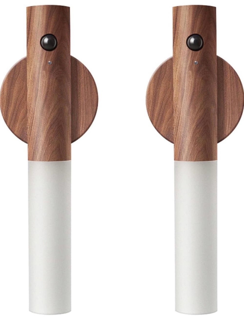 Modern Wood & White Wall Sconces - set of 4
